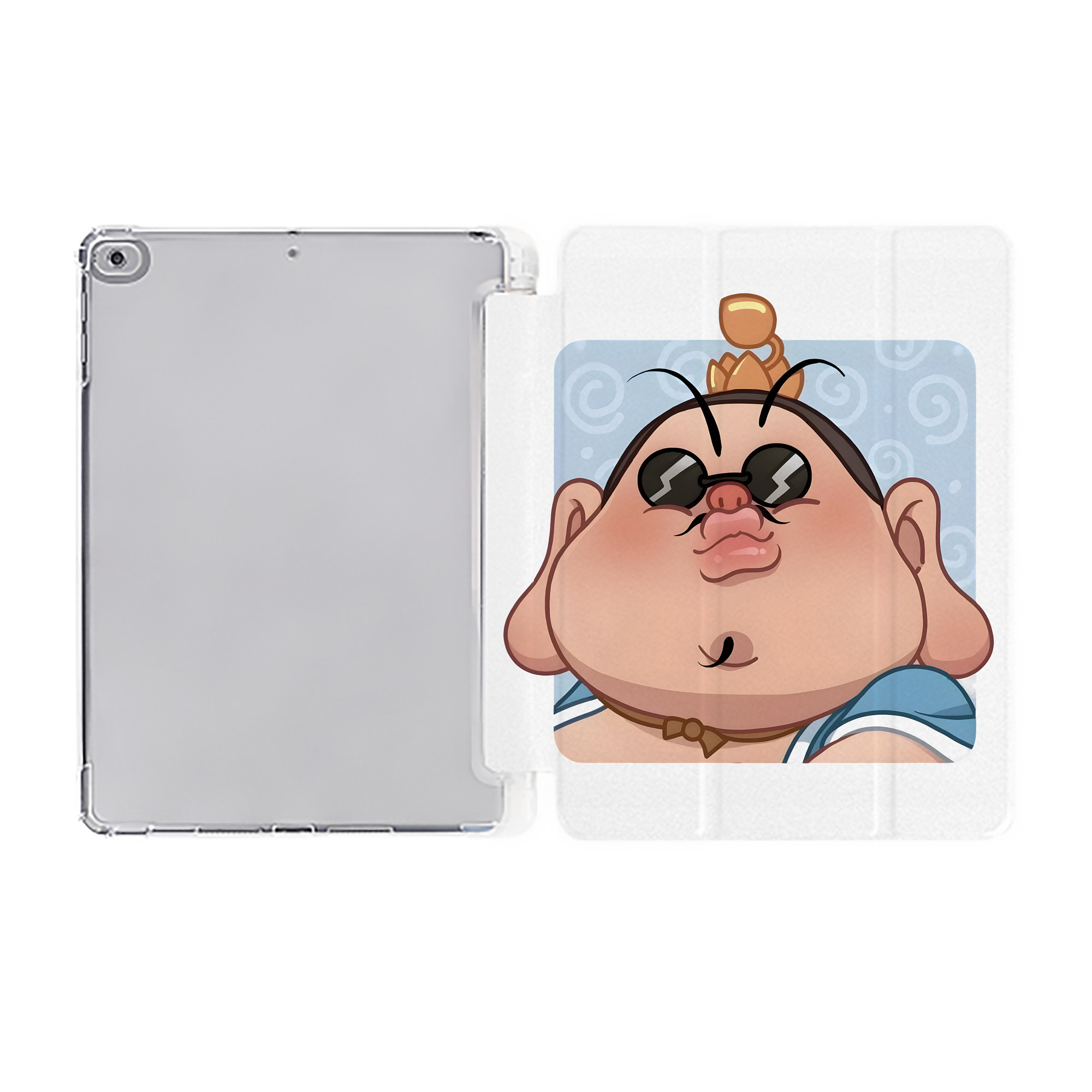 （画像用） Ne Zha 2 ナタ 魔童の大暴れ IPad ケース ペン収納付き 三つ折りスタンド PUレザー×シリコン 対応機種9.5/10.5/10.9インチ